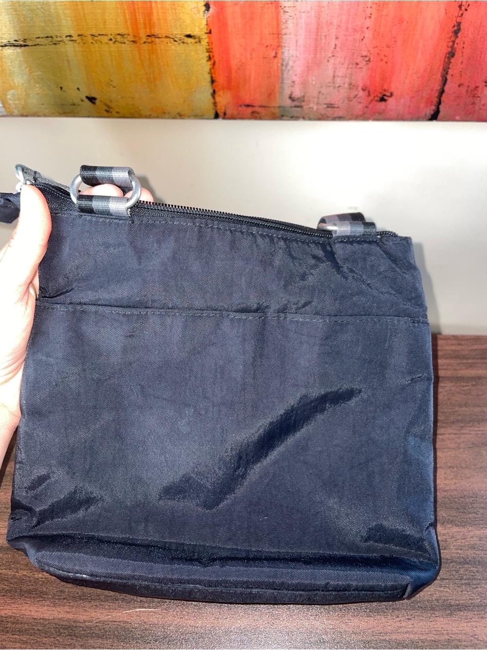 Baggallini Black Crossbody with Stripe Adjustable Strap - Picture 10 of 17